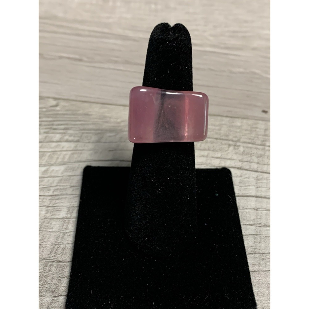 Colorful Acrylic Ring - Transparent Resin Geometric Rose Square Irregular Ring